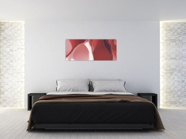 Slika - Crveni apstraktni cvijet N⁰3 (120x50 cm)