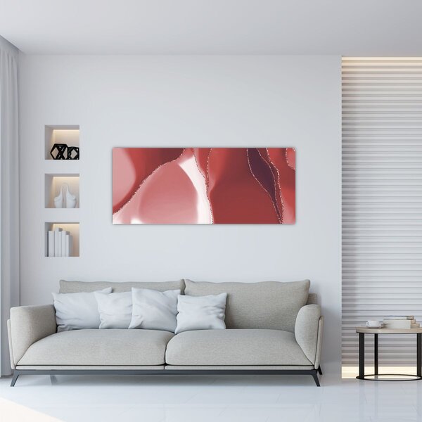 Slika - Crveni apstraktni cvijet N⁰3 (120x50 cm)
