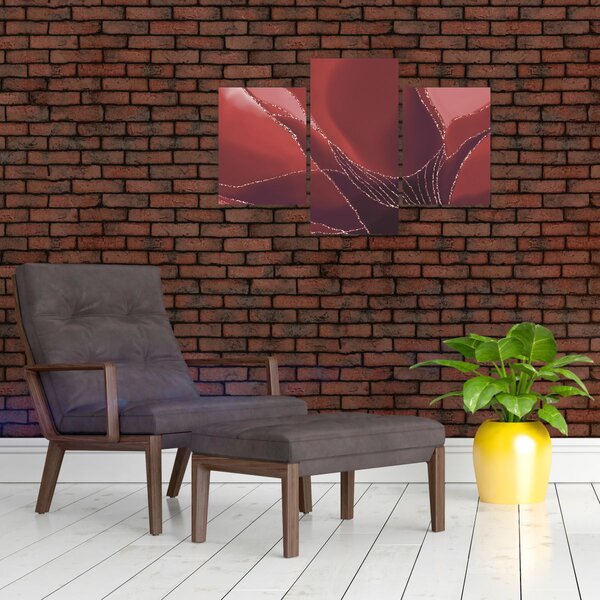Slika - Crveni apstraktni cvijet N⁰2 (90x60 cm)
