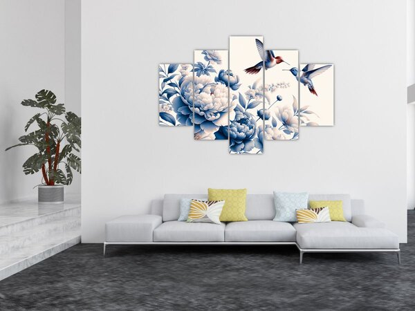 Slika - Kolibri iznad cvijeta (150x105 cm)