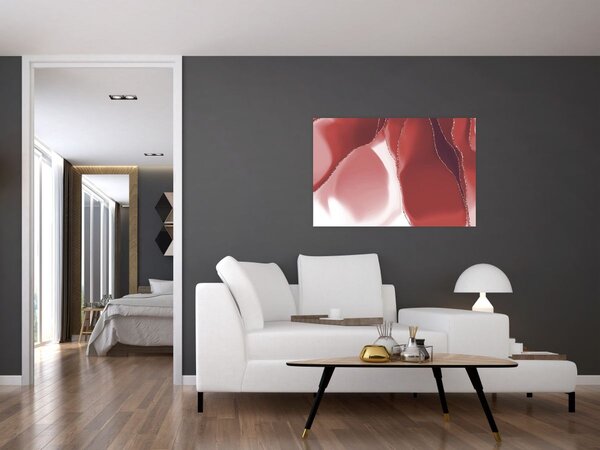 Slika - Crveni apstraktni cvijet N⁰3 (90x60 cm)