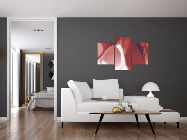 Slika - Crveni apstraktni cvijet N⁰3 (90x60 cm)