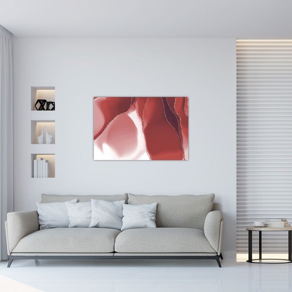 Slika - Crveni apstraktni cvijet N⁰3 (90x60 cm)