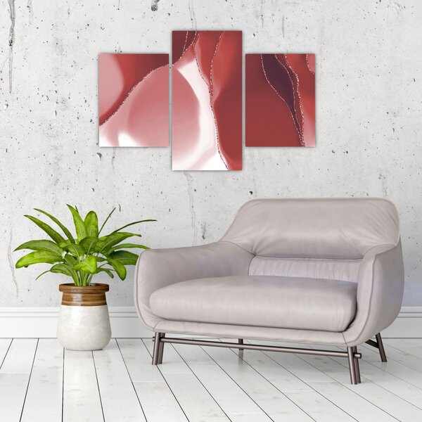 Slika - Crveni apstraktni cvijet N⁰3 (90x60 cm)