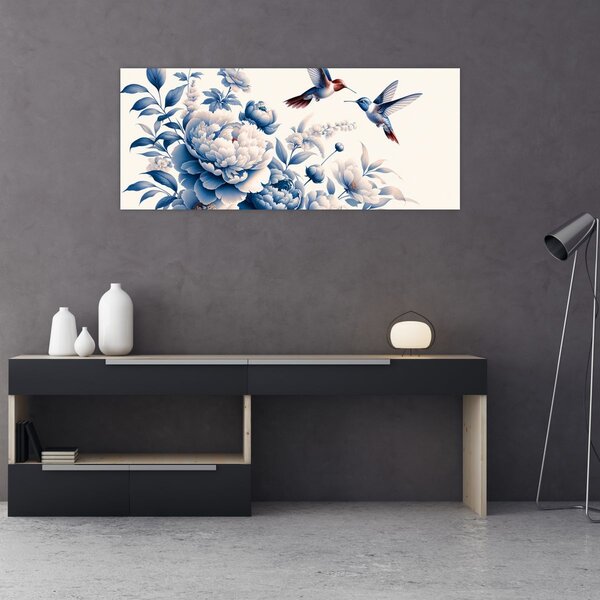 Slika - Kolibri iznad cvijeta (120x50 cm)