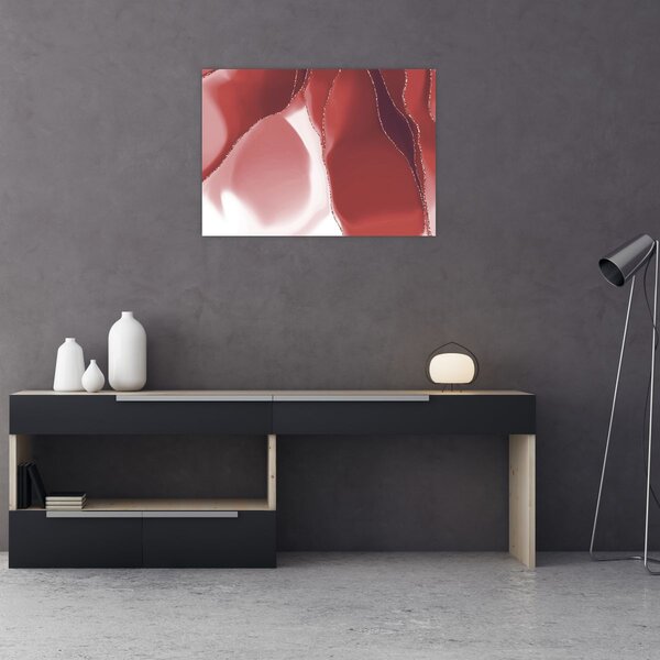 Slika - Crveni apstraktni cvijet N⁰3 (70x50 cm)