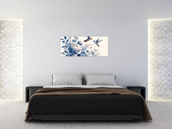 Slika - Kolibri iznad cvijeta (120x50 cm)