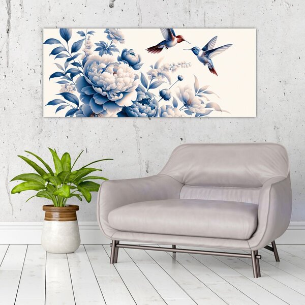 Slika - Kolibri iznad cvijeta (120x50 cm)