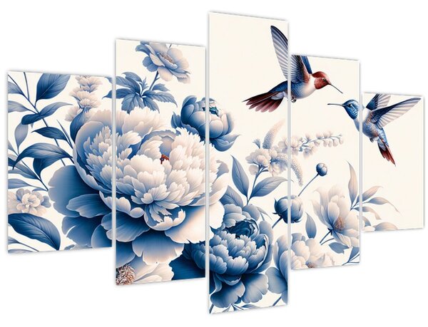 Slika - Kolibri iznad cvijeta (150x105 cm)
