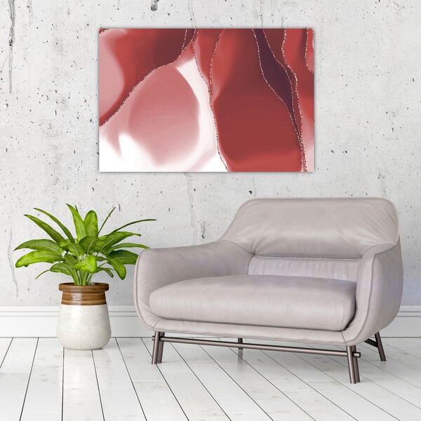 Slika - Crveni apstraktni cvijet N⁰3 (90x60 cm)