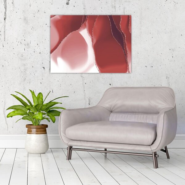 Slika - Crveni apstraktni cvijet N⁰3 (70x50 cm)
