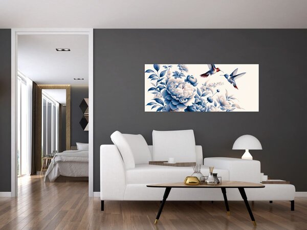 Slika - Kolibri iznad cvijeta (120x50 cm)