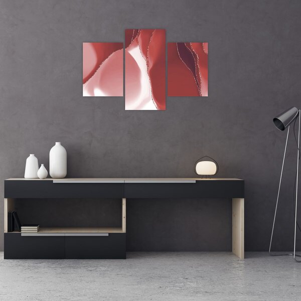 Slika - Crveni apstraktni cvijet N⁰3 (90x60 cm)