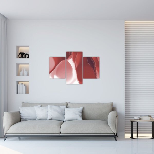 Slika - Crveni apstraktni cvijet N⁰3 (90x60 cm)