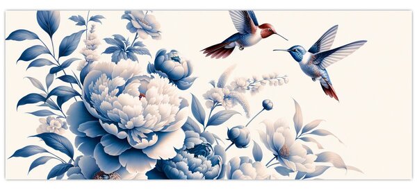 Slika - Kolibri iznad cvijeta (120x50 cm)