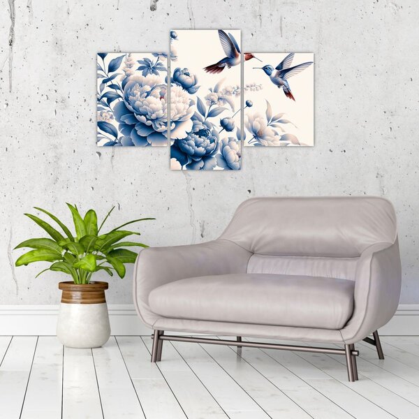 Slika - Kolibri iznad cvijeta (90x60 cm)