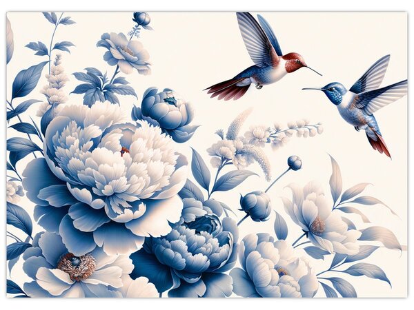 Slika - Kolibri iznad cvijeta (70x50 cm)