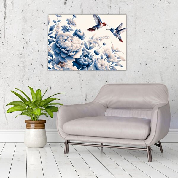 Slika - Kolibri iznad cvijeta (70x50 cm)