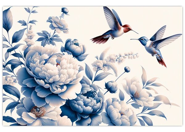 Slika - Kolibri iznad cvijeta (90x60 cm)