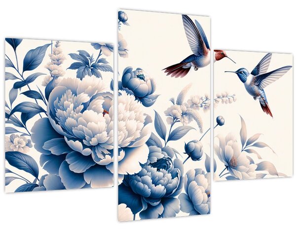 Slika - Kolibri iznad cvijeta (90x60 cm)