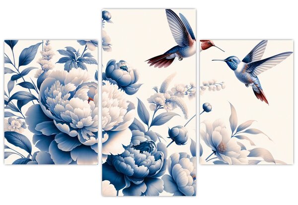 Slika - Kolibri iznad cvijeta (90x60 cm)