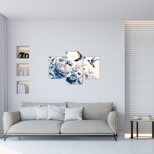 Slika - Kolibri iznad cvijeta (90x60 cm)