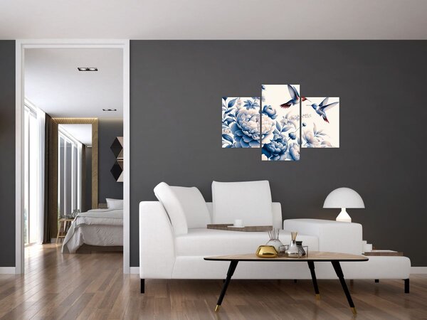 Slika - Kolibri iznad cvijeta (90x60 cm)
