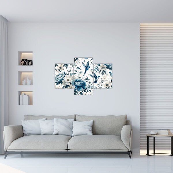 Slika - Kolibri s cvijećem (90x60 cm)