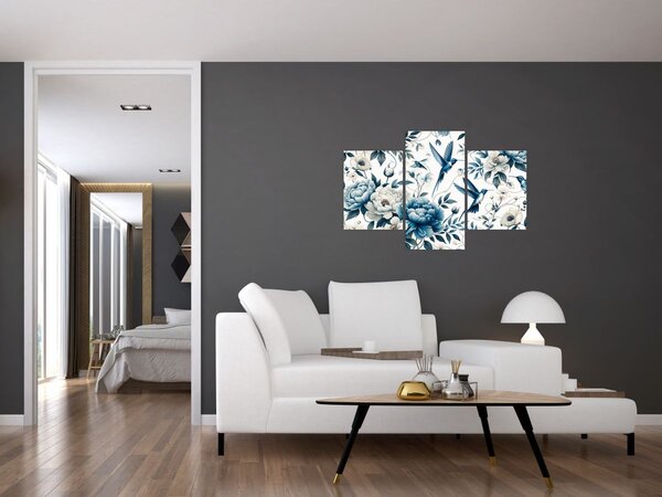 Slika - Kolibri s cvijećem (90x60 cm)