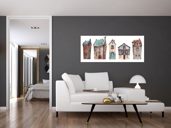 Slika - Kuće u akvarelu (120x50 cm)