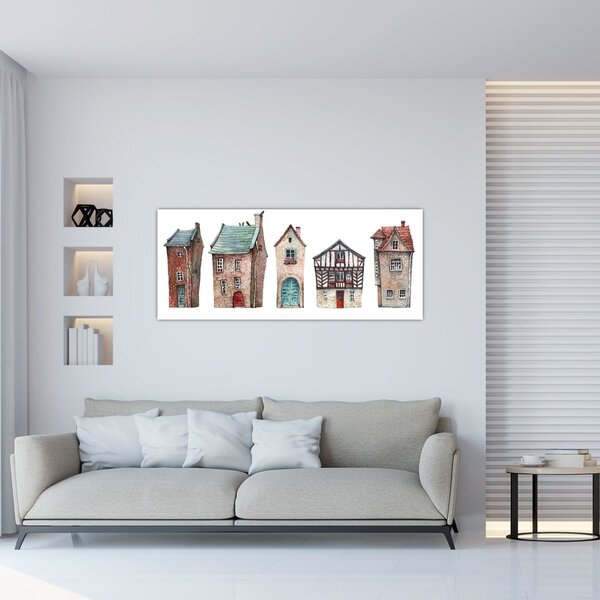 Slika - Kuće u akvarelu (120x50 cm)