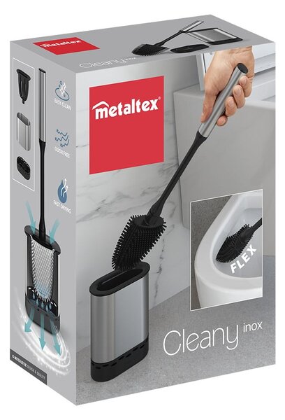 Tamno siva WC četka od nehrđajućeg čelika Cleany – Metaltex