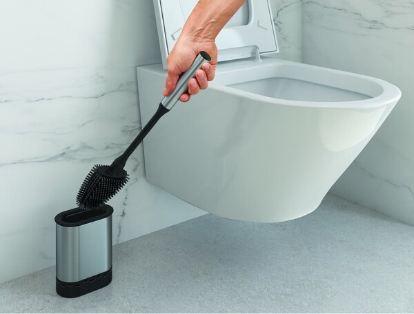 Tamno siva WC četka od nehrđajućeg čelika Cleany – Metaltex