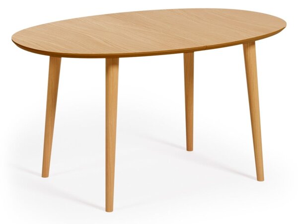 Proširiv blagovaonski stol u dekoru hrasta u prirodnoj boji 90x140 cm Oqui – Kave Home