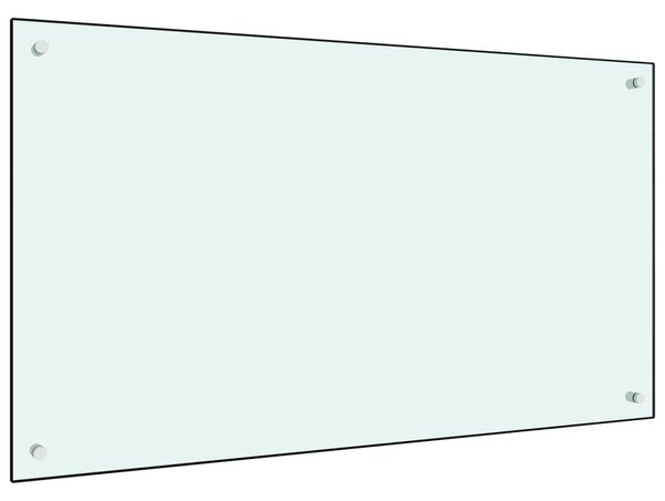 VidaXL Kuhinjska zaštita od prskanja bijela 100 x 60 cm kaljeno staklo