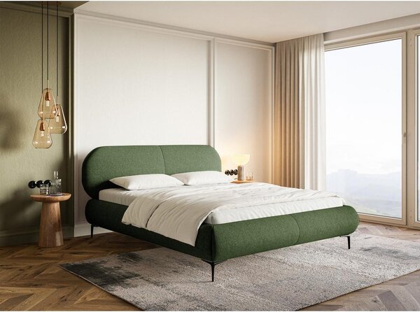 Bračni krevet 180 cm Octave 180 (s podnicom) (s prostorom za odlaganje) (maslinasto zelena + crna)