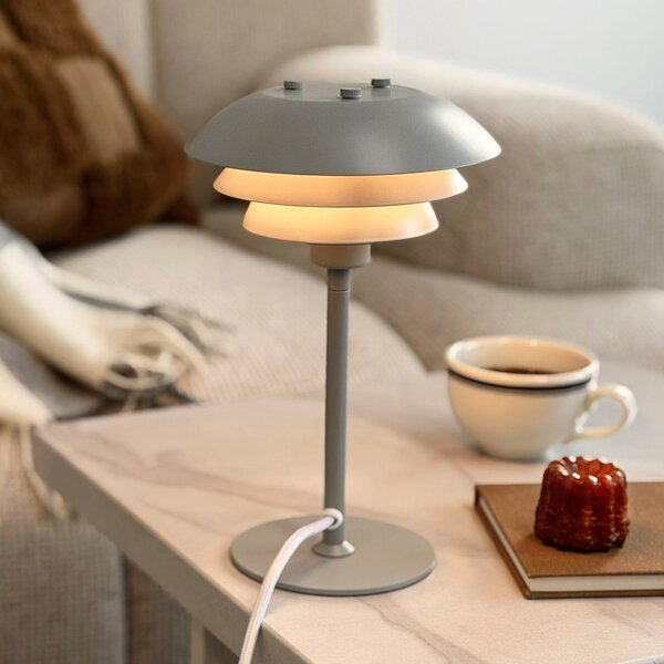 Dyberg Larsen SIXTEEN stolna lampa, siva, metal, E27, Sivo, Dnevni boravak/blagovaonica, Metal