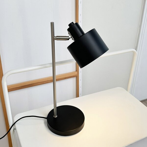 Dyberg Larsen Ocean stolna lampa, crna/čelična, visina 43 cm, Crno, Dnevni boravak/blagovaonica, Metal