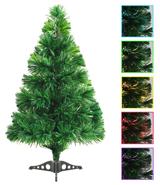 VidaXL Umjetno božićno drvce s optičkim vlaknima 64 cm zeleno