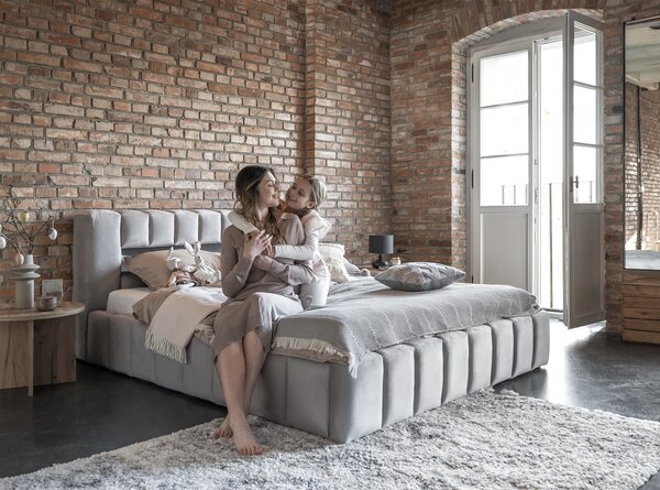 Zondo.hr Bračni krevet 140 cm Luxa (antracit) (s podnicom, prostorom za odlaganje i LED). Akcija -16%. 1041559