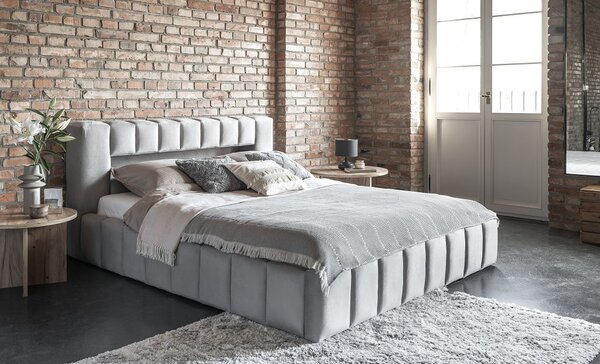 Zondo Bračni krevet 140 cm Luxa (svijetlo siva) (s podnicom, prostorom za odlaganje i LED). 1041557