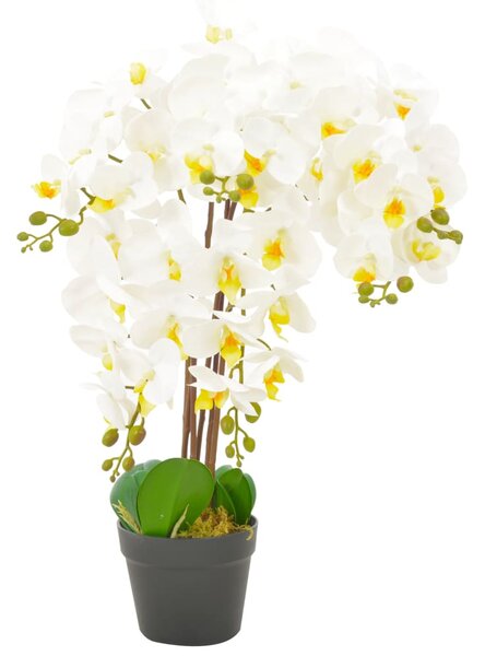 VidaXL Umjetna orhideja s posudom bijela 60 cm