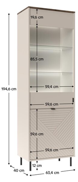 Zondo.hr Vitrina Explicaba 2 (kašmir + hrast castello) . 1116333