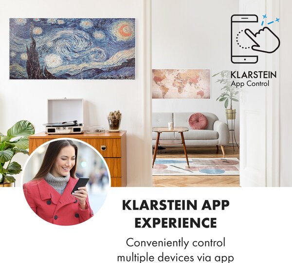 Klarstein Wonderwall Air Art Smart, infracrveni grijač, 120 x 60 cm, 700 W, aplikacija, zvijezde