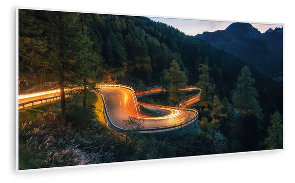 Klarstein Wonderwall Air Art Smart, infracrveni grijač, planinska cesta, 120 x 60 cm, 700 W
