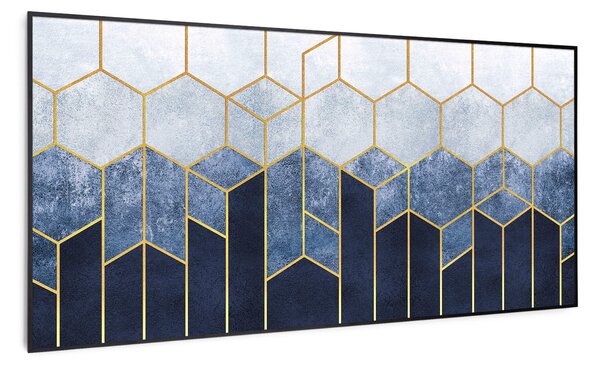 Klarstein Wonderwall Air Art Smart, infracrveni grijač, plava linija, 120 x 60 cm, 700 W