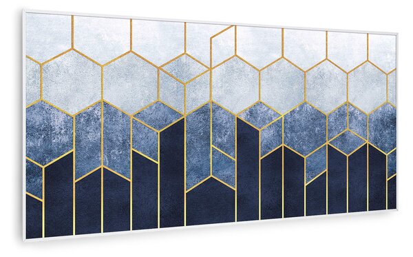 Klarstein Wonderwall Air Art Smart, infracrveni grijač, plava linija, 120 x 60 cm, 700 W