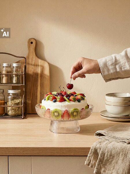 Sinsay - Rebrasta staklena torta-etažera na stalku