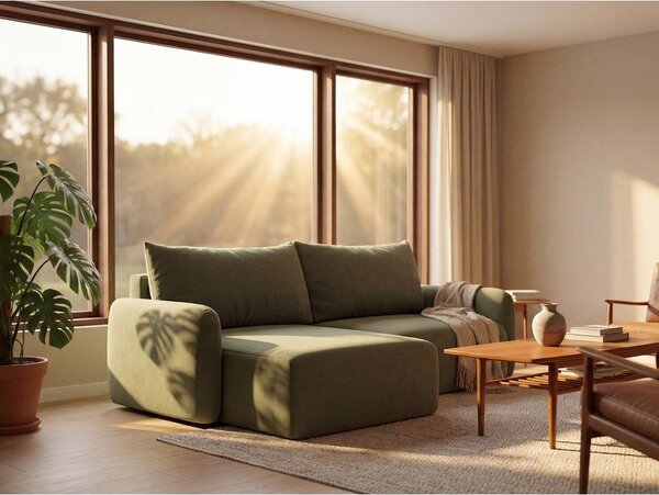 Krem sklopiva/s prostorom za odlaganje sofa 238 cm Kalena – Makamii