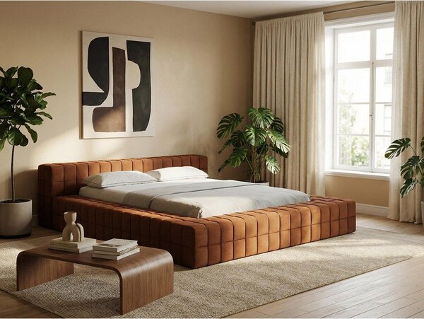Zeleni tapecirani bračni krevet s podnicom 160x200 cm Akela – Makamii